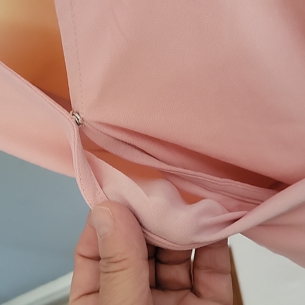 AUW Blush Pink Wrap Blouse - Picture 4 of 8